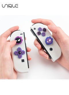 Unique 7Piece set Cross D-Pad Button Caps Thumb Grips Set, Compatible with Nintendo Switch/Switch OLED, Cute 3D Soft Silicone ABXY Buttons Sticker Joystick Cover Caps（Will Glow）  - Image 4