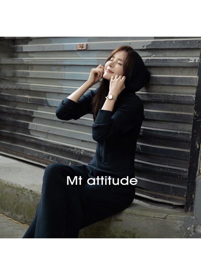 Mt Winter Style, Simple Knit Sweater With Elastic Waist And Wide-leg Pants Set - Image 1