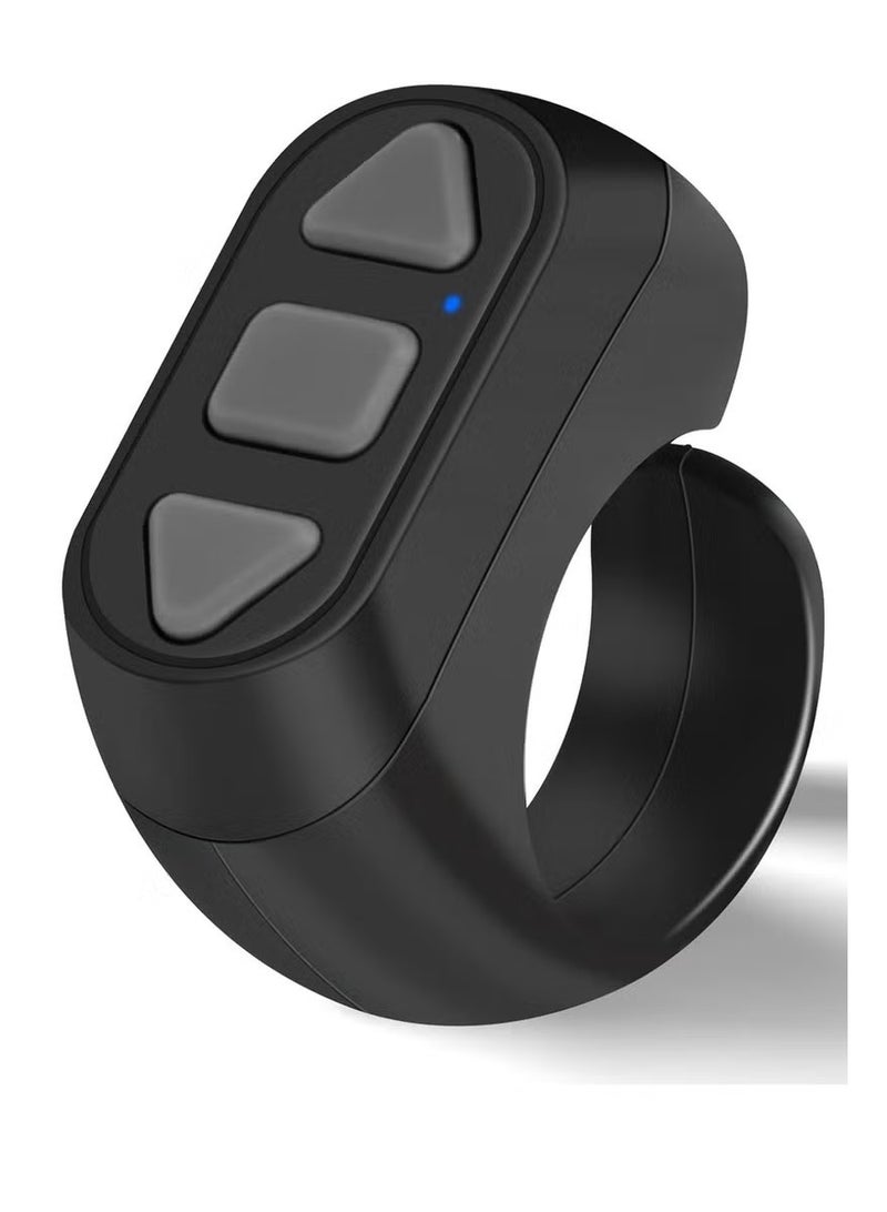 Bluetooth Remote Control Kindle App Page Turner for iPhone iPad Android, Mini Wireless Scrolling Ring, Cell Phone Camera Shutter Selfie Remote, Fashion Smart Ring Remote - Image 1