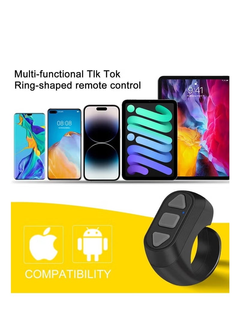 Bluetooth Remote Control Kindle App Page Turner for iPhone iPad Android, Mini Wireless Scrolling Ring, Cell Phone Camera Shutter Selfie Remote, Fashion Smart Ring Remote - Image 3