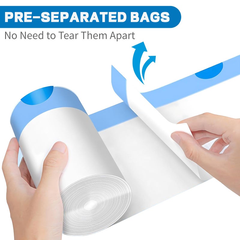 BODFPPC 4 Gallon Trash Bags Drawstring, Small Trash Bags Tear-Free, 4 Gal Unscented White Small Garbage Bags, Separated Thick Plastic Wastebasket Liners for Toilet Home Office and Bedroom, 60 Count - Image 3