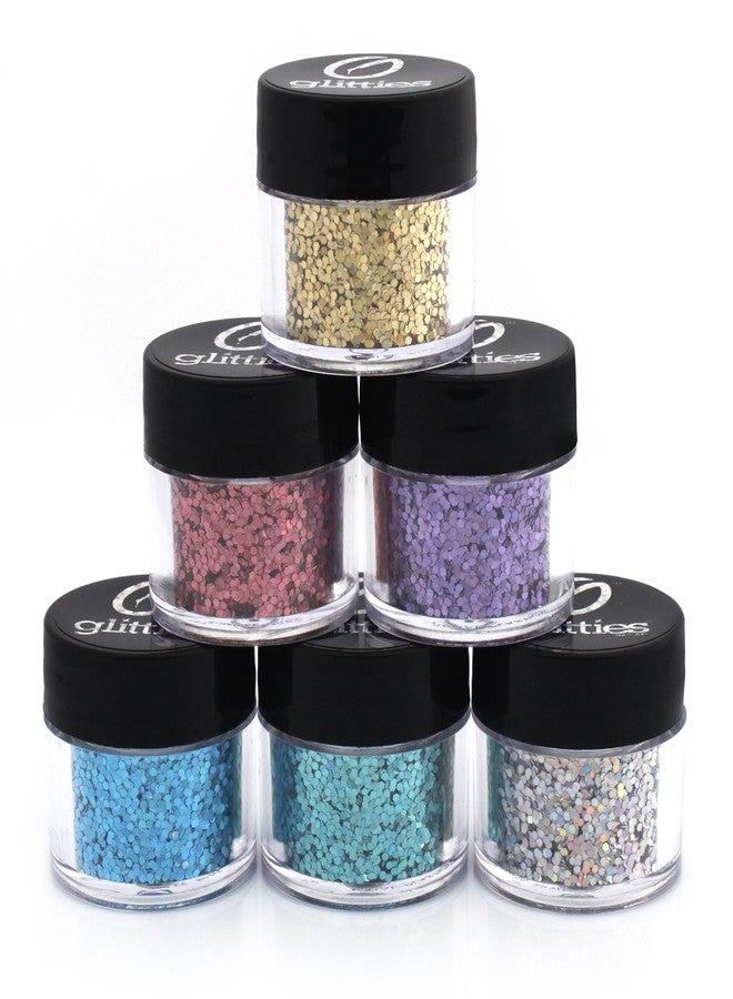 GLITTIES - 6 PK Loose Glitter Kit - (.040") - Solvent Resistant Hexagon Glitter - Great for Nail Art Polish, Gels, Art and Crafts, Acrylics Supplies - Made in The USA! - (60 Grams) - Image 1