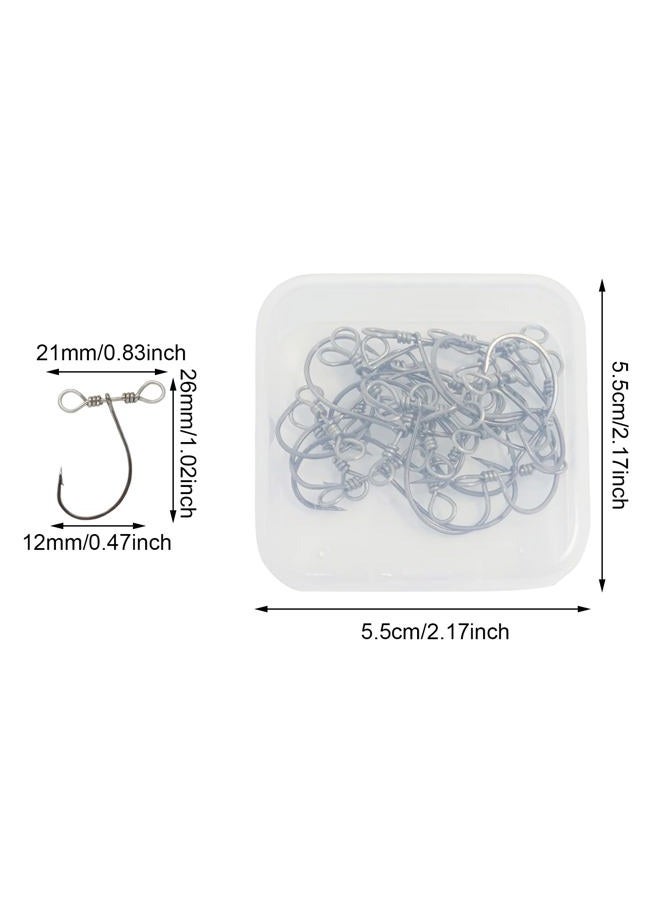 HONBAY 20pcs Drop Shot Hooks in-line Drop Shot Rig Fishing Hooks for Bass,Perch, with a Plastic Box - Image 2