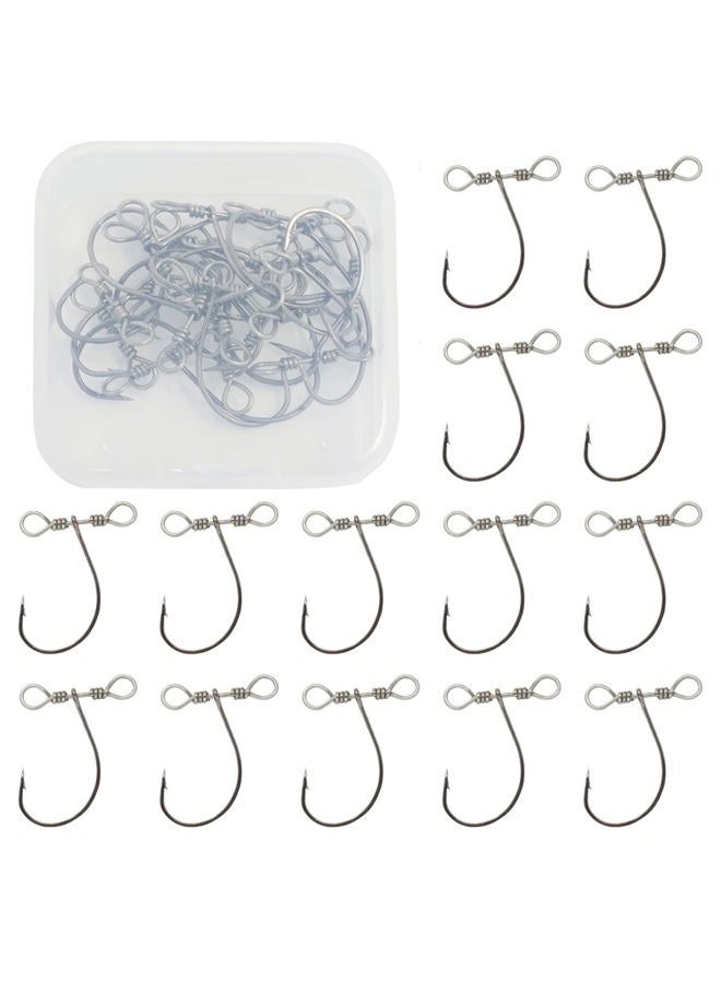 HONBAY 20pcs Drop Shot Hooks in-line Drop Shot Rig Fishing Hooks for Bass,Perch, with a Plastic Box - Image 1