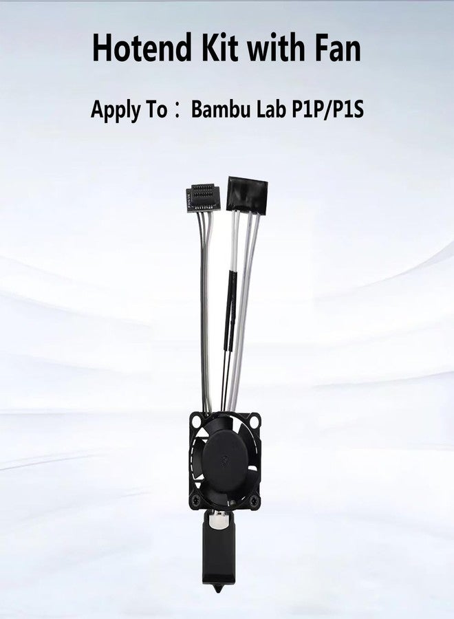 Arncysld P1P/P1S Full Assembled Ceramic Hotend with Fan 0.4mm Hardened Steel Nozzle for 3D Printer Bambu Lab P1P/P1S Extruder Print Head Hot End Kit with Heater Cartridge Thermistor High Speed Printing - Image 3