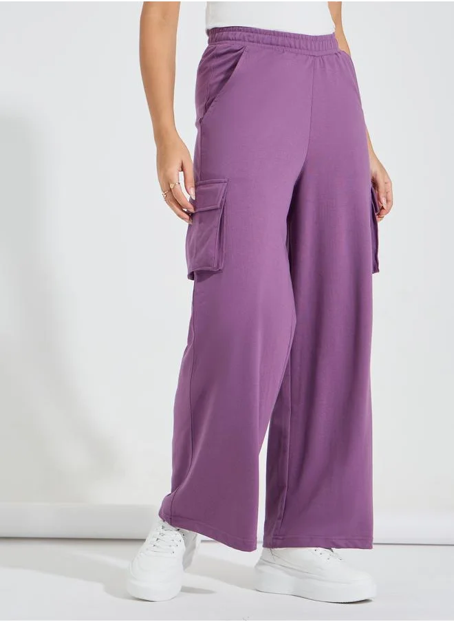 ستايلي High Waisted Wide Leg Cargo Joggers