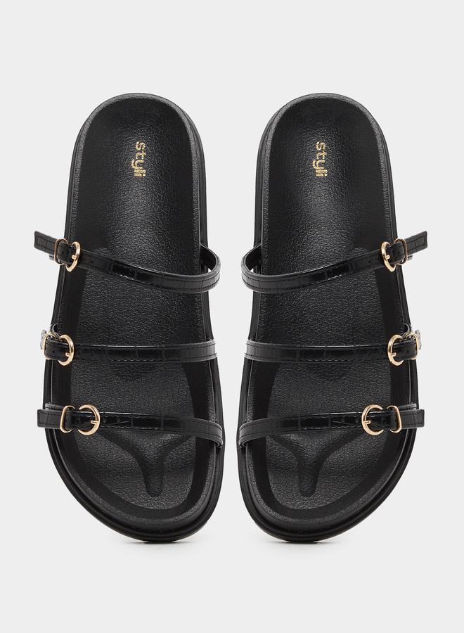 Styli Styli Strappy Buckle Details Flat Sandals - Image 5