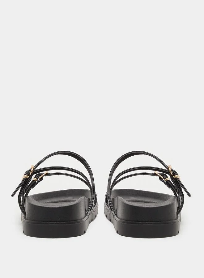 Styli Styli Strappy Buckle Details Flat Sandals
