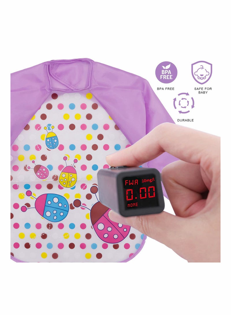 Bibs with Sleeves, 4 Pcs EVA Baby Bib Waterproof Long Sleeve Bib Unisex Feeding Bibs Apron Lovely Cartoon Bibs for Infant Toddler 6 Months to 3 Years Old - Image 4