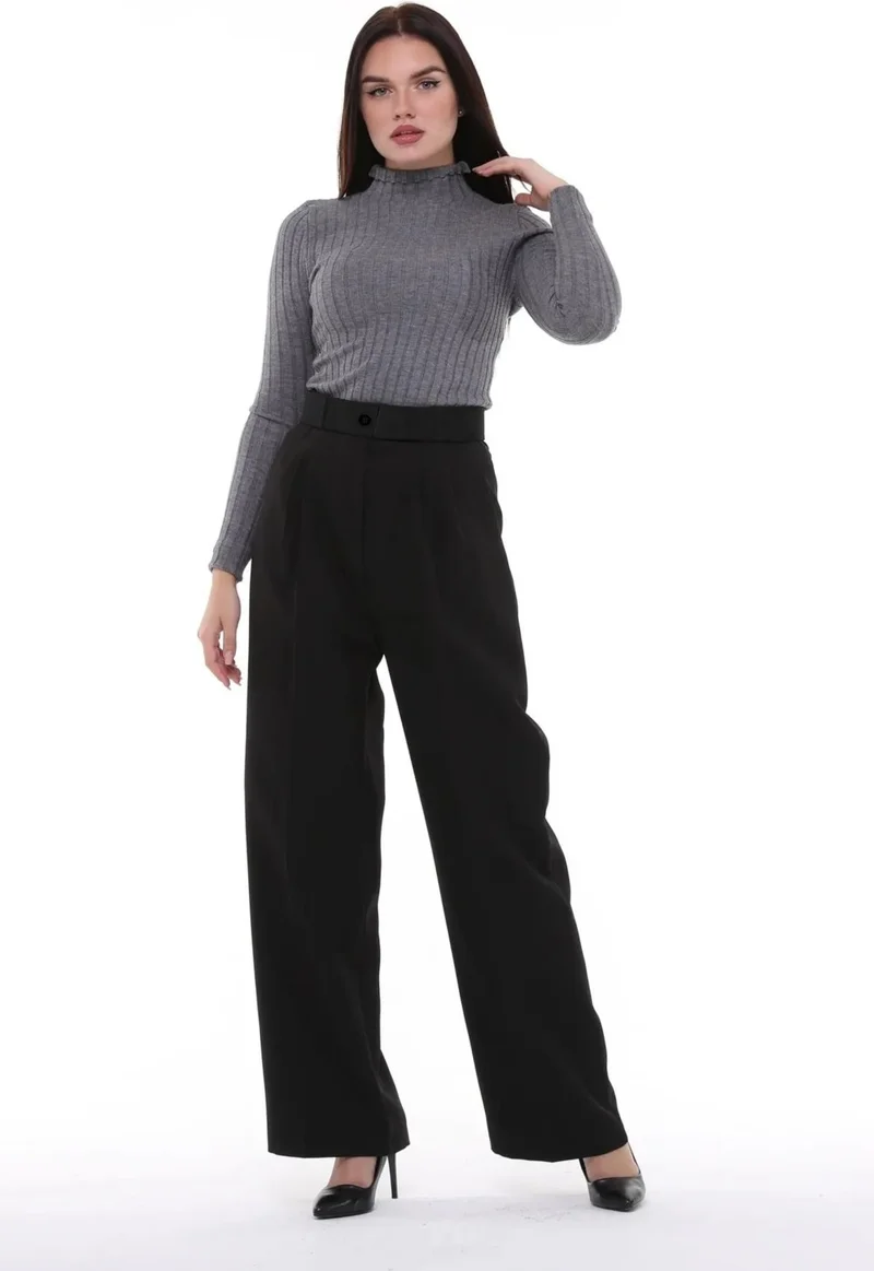 Cedy Denim Women's Palazzo, High Waist Belted Trousers, Oversize Original Cut, C3000