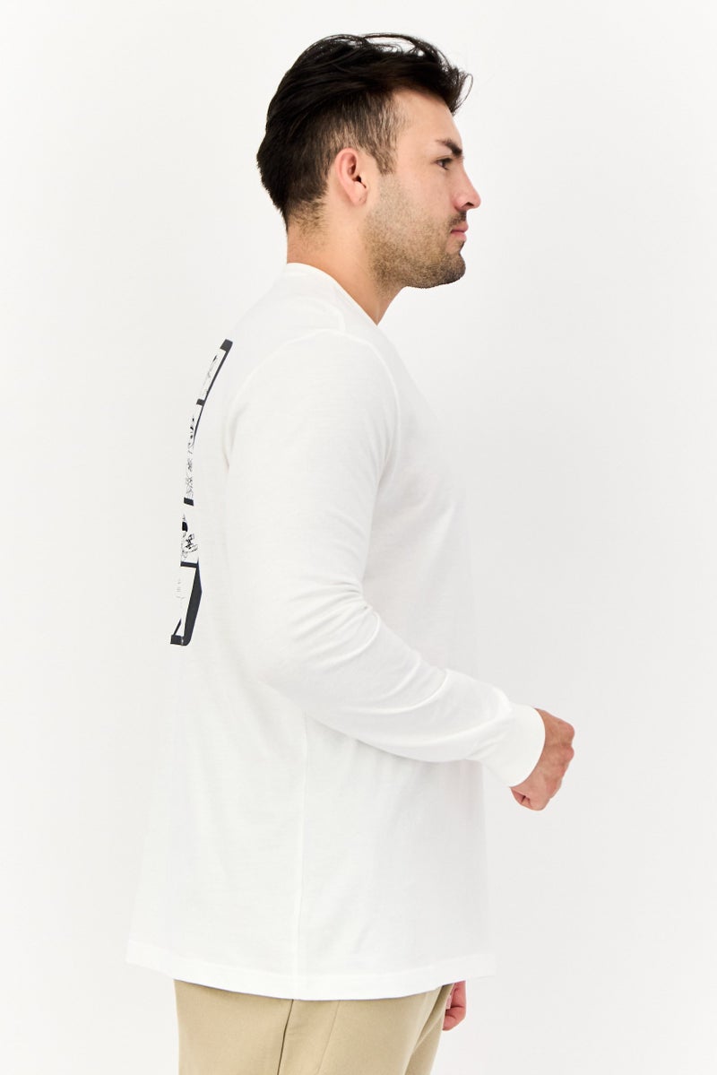 adidas Originals Men Sportswear Fit Long Sleeve Outdoor T-shirt, White - Image 4