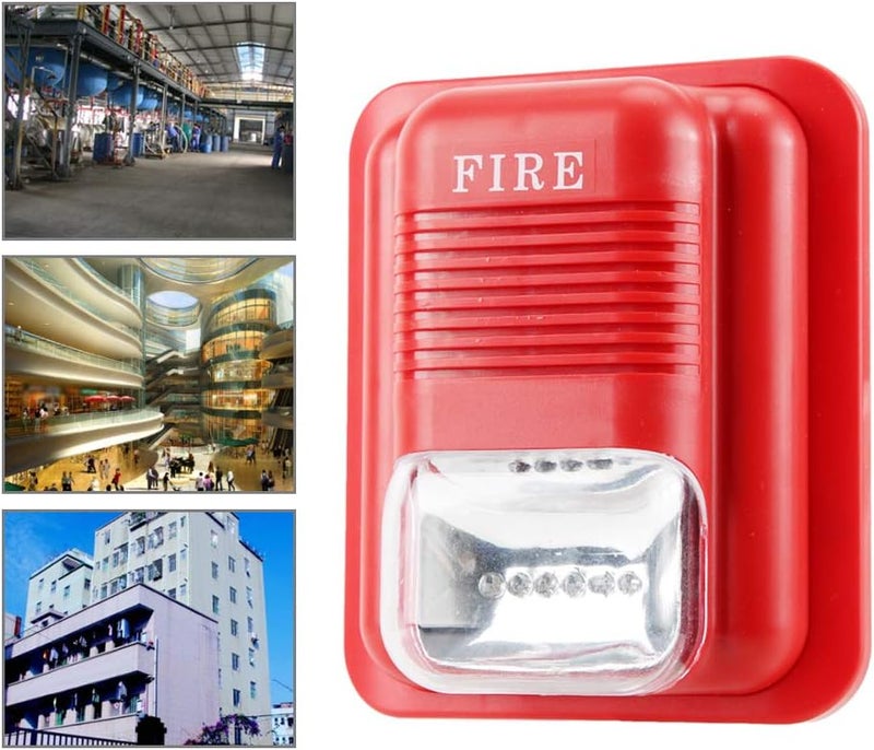 klarako DC12V/24V Sound and Light Fire Alarm Fire Alarm Siren Strobe Home Security Safe System for House Office Hotel etc First Aid Emergency Situation - Image 2