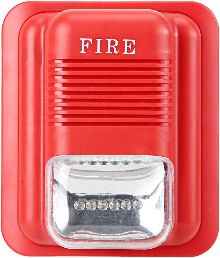 klarako DC12V/24V Sound and Light Fire Alarm Fire Alarm Siren Strobe Home Security Safe System for House Office Hotel etc First Aid Emergency Situation - Image 1
