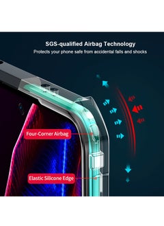 ماركة غير محددة حافظة واقية لهاتف OPPO A58 4G TPU للوسائد الهوائية المقاومة للصدمات مع حماية عدسة الكاميرا، غطاء خلفي للهاتف المحمول شفاف أسود مضاد لبصمات الأصابع، حافظات هاتف مقاس 6.72 بوصة مضادة للأصفرار  - Image 2