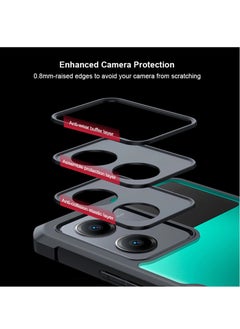 ماركة غير محددة حافظة واقية لهاتف OPPO A58 4G TPU للوسائد الهوائية المقاومة للصدمات مع حماية عدسة الكاميرا، غطاء خلفي للهاتف المحمول شفاف أسود مضاد لبصمات الأصابع، حافظات هاتف مقاس 6.72 بوصة مضادة للأصفرار  - Image 3
