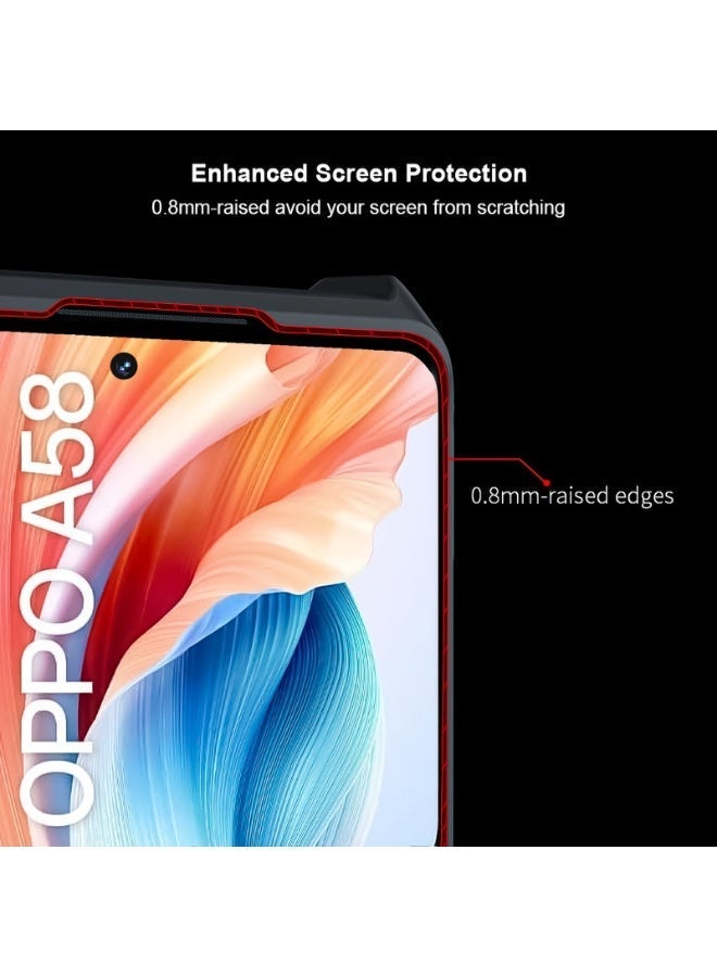 for OPPO A58 4G Case, Camera Lens Protection Back Cover, TPU+PC Shockproof Bumper Mobile Phone Case, Anti-Yellowing Slim Fit Protective Casing - Image 2