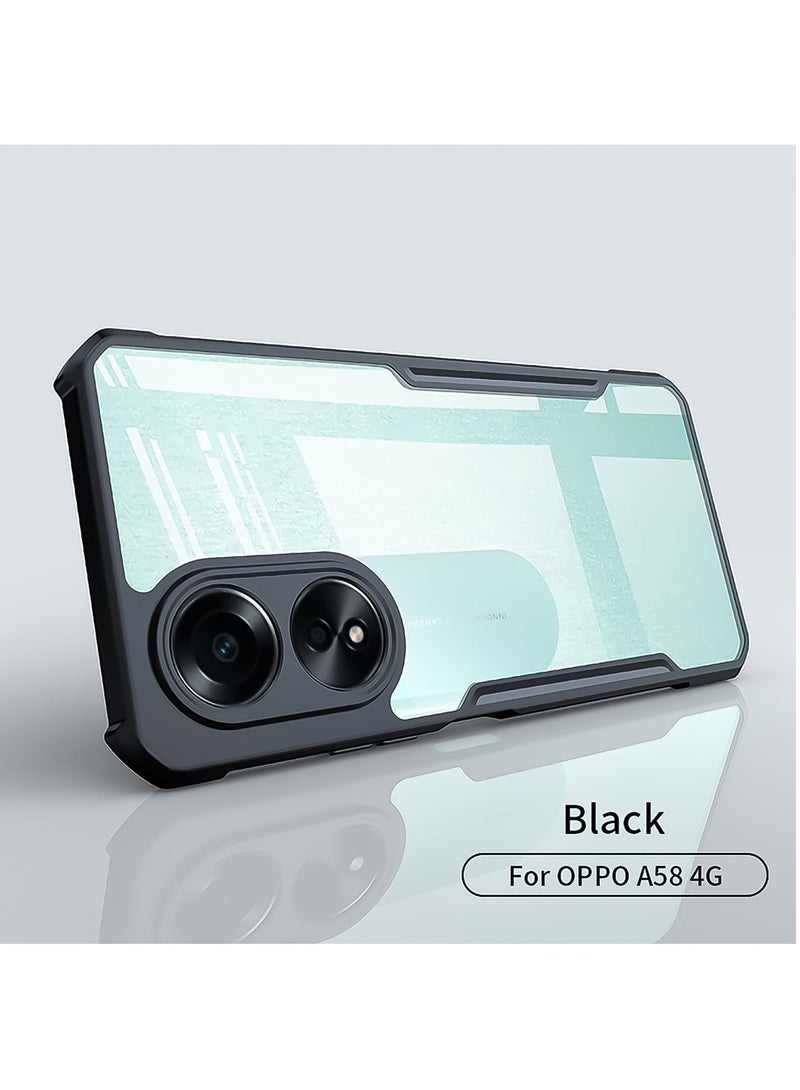 for OPPO A58 4G Case, Camera Lens Protection Back Cover, TPU+PC Shockproof Bumper Mobile Phone Case, Anti-Yellowing Slim Fit Protective Casing - Image 5