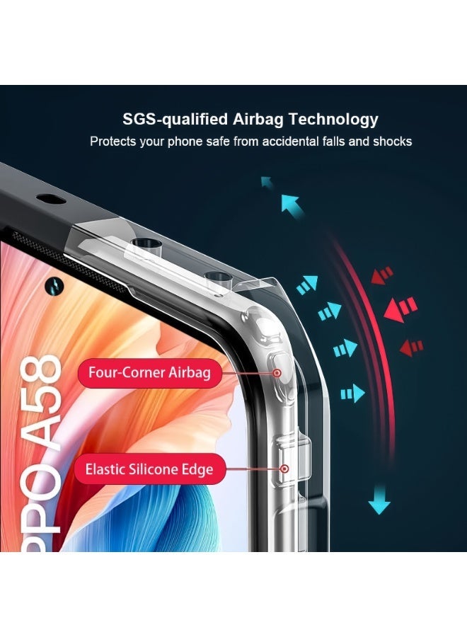 for OPPO A58 4G Case, Camera Lens Protection Back Cover, TPU+PC Shockproof Bumper Mobile Phone Case, Anti-Yellowing Slim Fit Protective Casing - Image 4