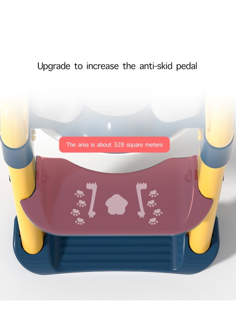 أيه بي جي مقعد تدريب على استخدام المرحاض على شكل سلم أزرق للأطفال - مقعد تدريب على المرحاض قابل للطي مع وسادات مضادة للانزلاق، ومقعد قابل للتعديل، وتصميم مريح - Image 5