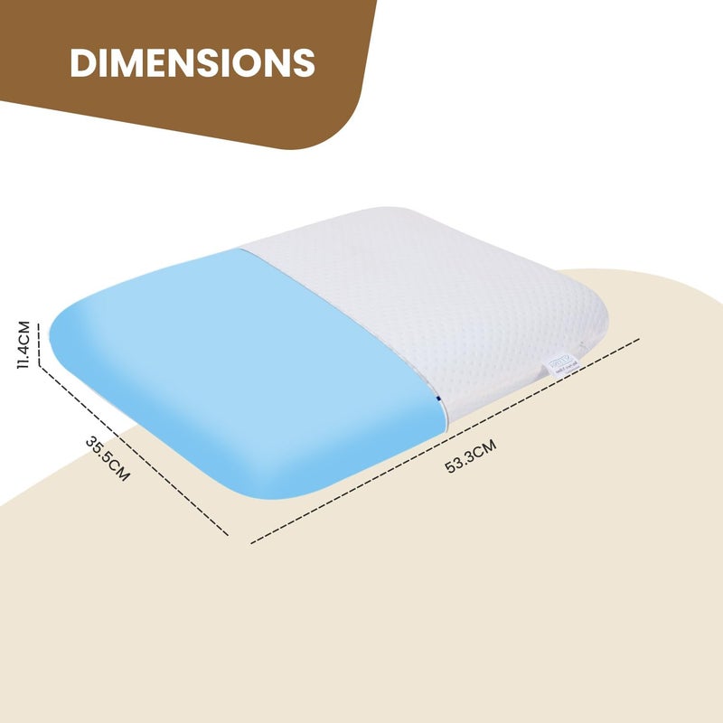 Sleepsia Sleepsia Orthopedic Cooling Gel Memory Foam Pillow | 1 Year Warranty | Cervical Pillows for Spondylitis Neck and Shoulder Pain Relief Support Bed Sleeping (Standard,White) - Image 2