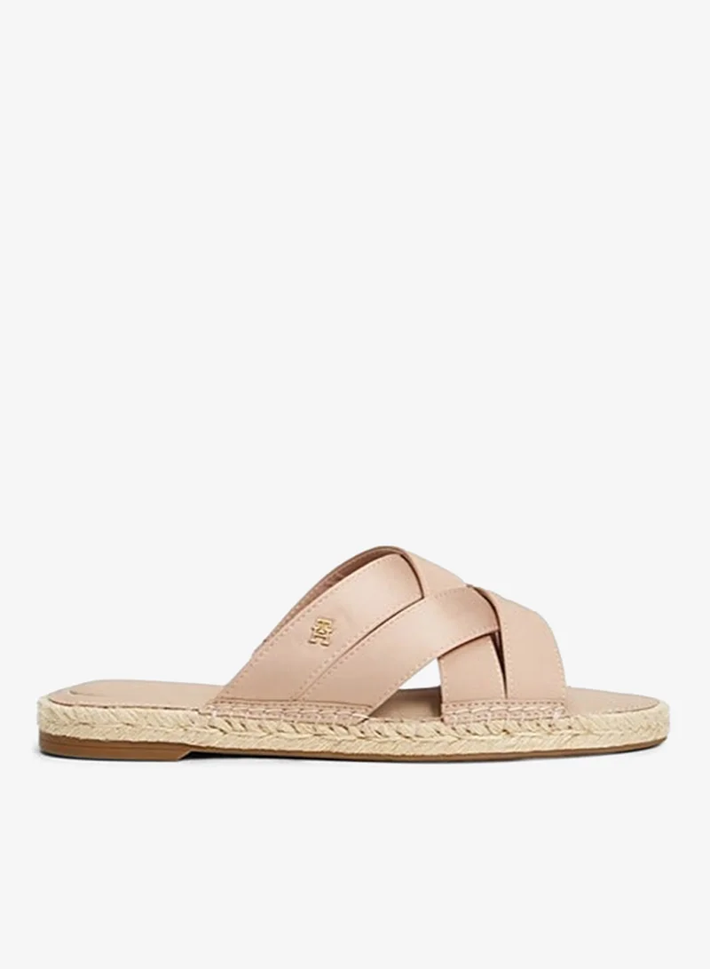 SATIN ESPADRILLE MULES