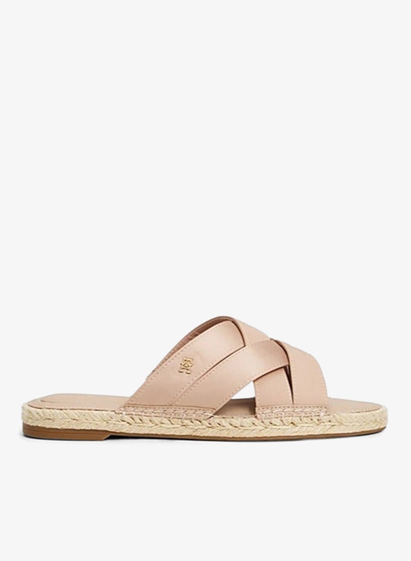 TOMMY HILFIGER SATIN ESPADRILLE MULES - Image 1