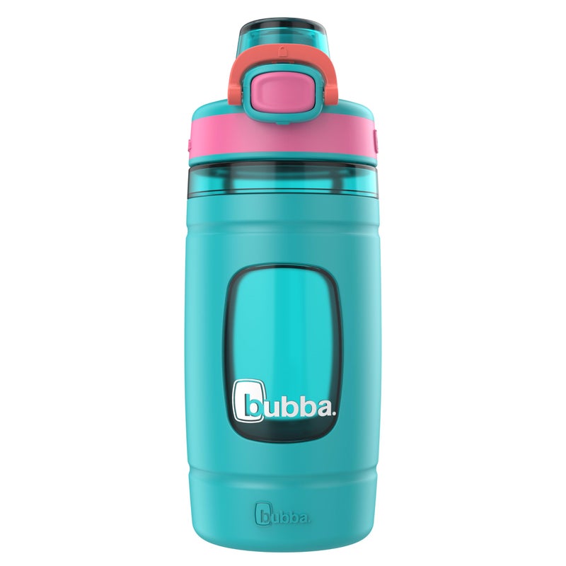 Bubba Kids Flo Water Bottle with Silicone Sleeve and Wide Mouth  16 oz  Scuba - Image 1