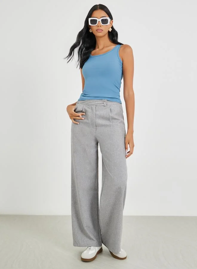 Take Two Take Two Solid Ribbed Round Neck Cami Top