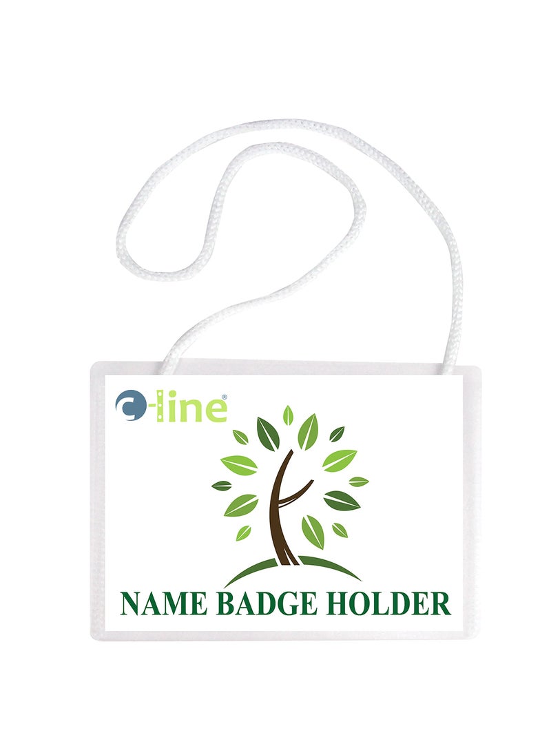 C-Line C-Line Specialty Name Badge Holder Kits, 4 X 3, Horizontal Orientation, White, 50/Box  - Image 1