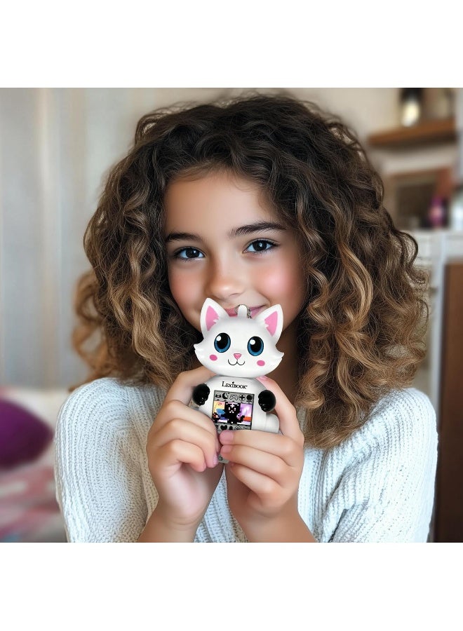 Lexibook My Best-E Chat Virtual Pet Console JLMBCAT with 1900+ Animations, Interactive Digital Pet Keychain Toy, 3 Mini Games, Compact Lightweight Portable Tamagotchi-Style Electronic Pet for Kids, Educational Handheld Game for Boys and Girls - Image 4