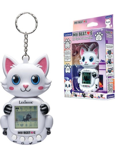 Lexibook My Best-E Chat Virtual Pet Console JLMBCAT with 1900+ Animations, Interactive Digital Pet Keychain Toy, 3 Mini Games, Compact Lightweight Portable Tamagotchi
