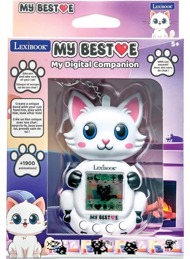 Lexibook My Best-E Chat Virtual Pet Console JLMBCAT with 1900+ Animations, Interactive Digital Pet Keychain Toy, 3 Mini Games, Compact Lightweight Portable Tamagotchi-Style Electronic Pet for Kids, Educational Handheld Game for Boys and Girls - Image 5