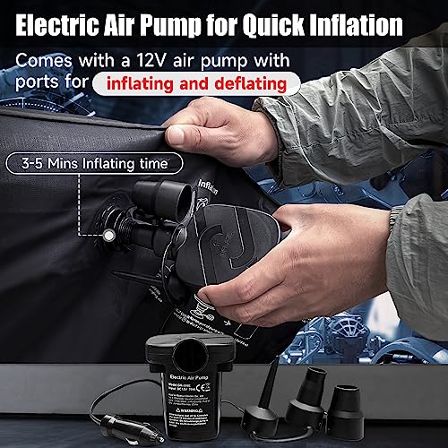 DikaSun Car Air Mattress, Inflatable SUV Truck Air Mattress Back Seat Camping Bed Thickened Car Sleeping Pad for Travel, Car Bed SUV Mattress with Air Pump 2 Pillows - Image 5