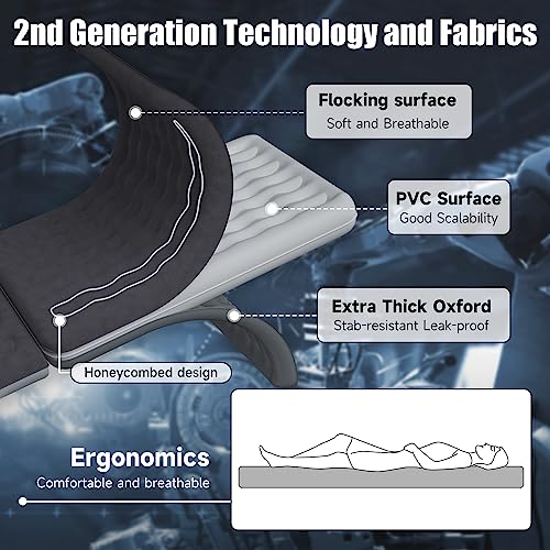 DikaSun Car Air Mattress, Inflatable SUV Truck Air Mattress Back Seat Camping Bed Thickened Car Sleeping Pad for Travel, Car Bed SUV Mattress with Air Pump 2 Pillows - Image 3