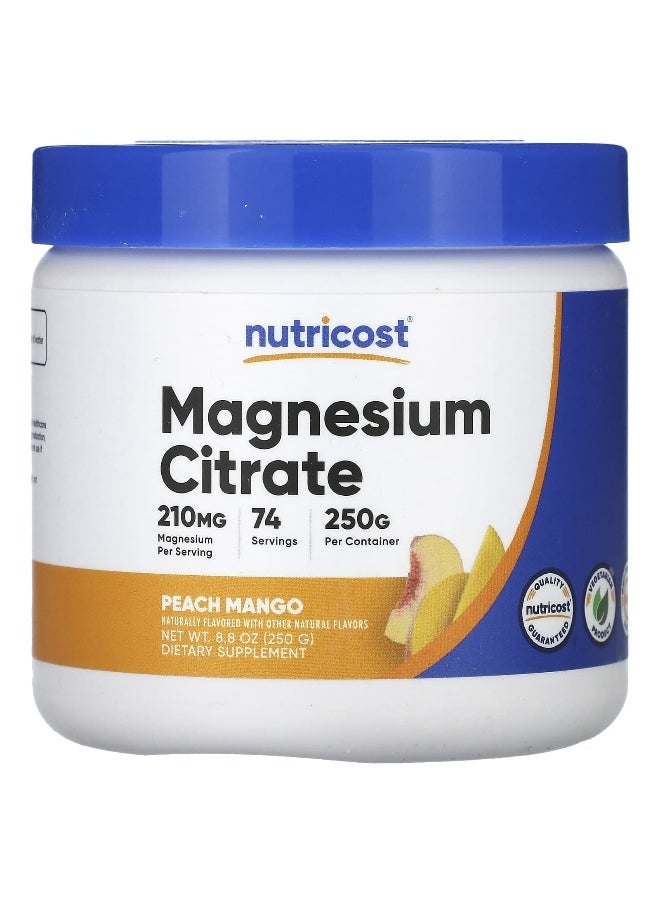 Nutricost - Nutricost, Magnesium Citrate, Peach Mango, 8.8 oz (250 g) - Image 1