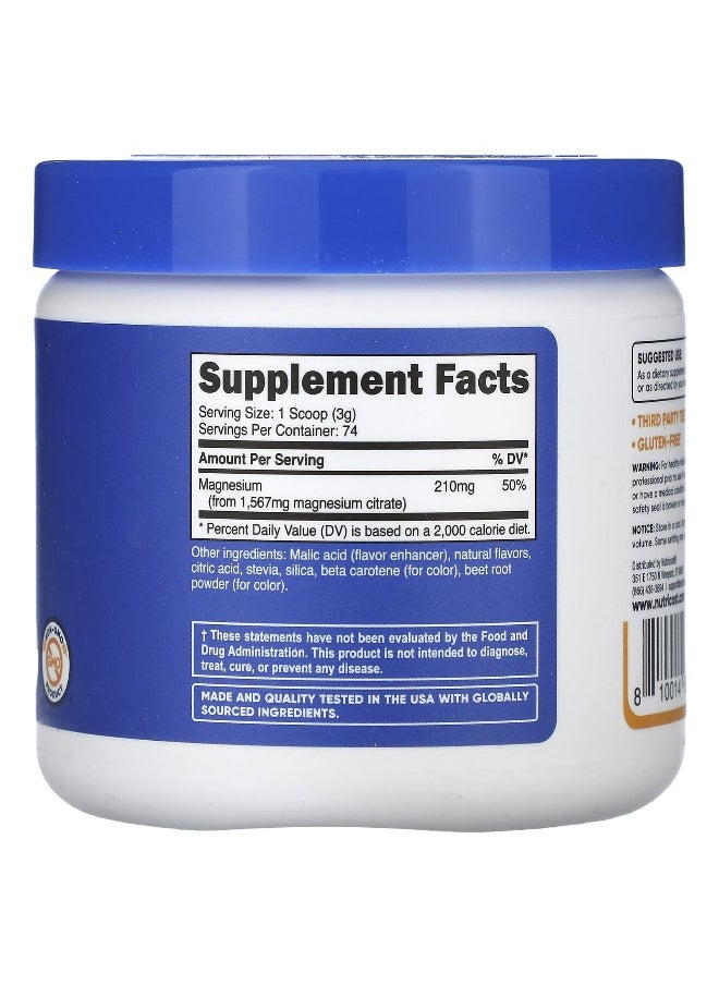 Nutricost - Nutricost, Magnesium Citrate, Peach Mango, 8.8 oz (250 g) - Image 1
