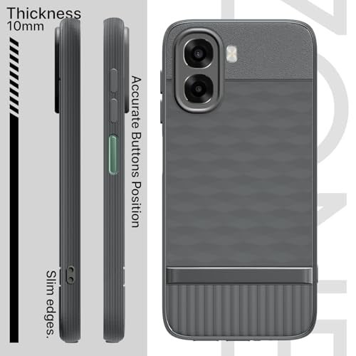 Pikkme Back Cover for Oppo A6X 5G Camera Protection 3D Hexa Cube Design Silicone Protective Bumper Case (Grey) - Image 3
