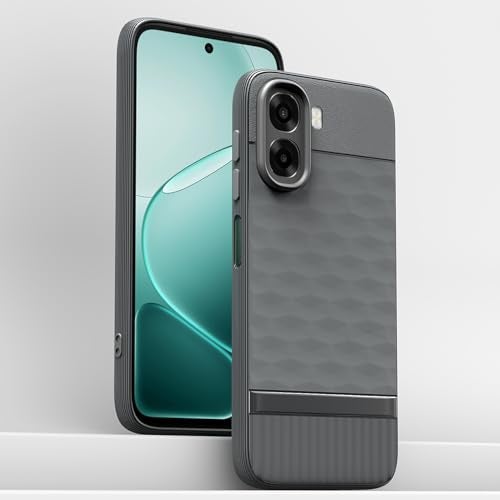 Pikkme Back Cover for Oppo A6X 5G Camera Protection 3D Hexa Cube Design Silicone Protective Bumper Case (Grey) - Image 2