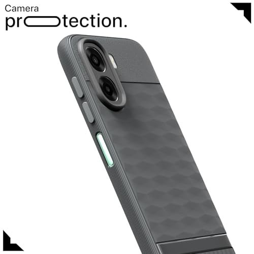 Pikkme Back Cover for Oppo A6X 5G Camera Protection 3D Hexa Cube Design Silicone Protective Bumper Case (Grey) - Image 5