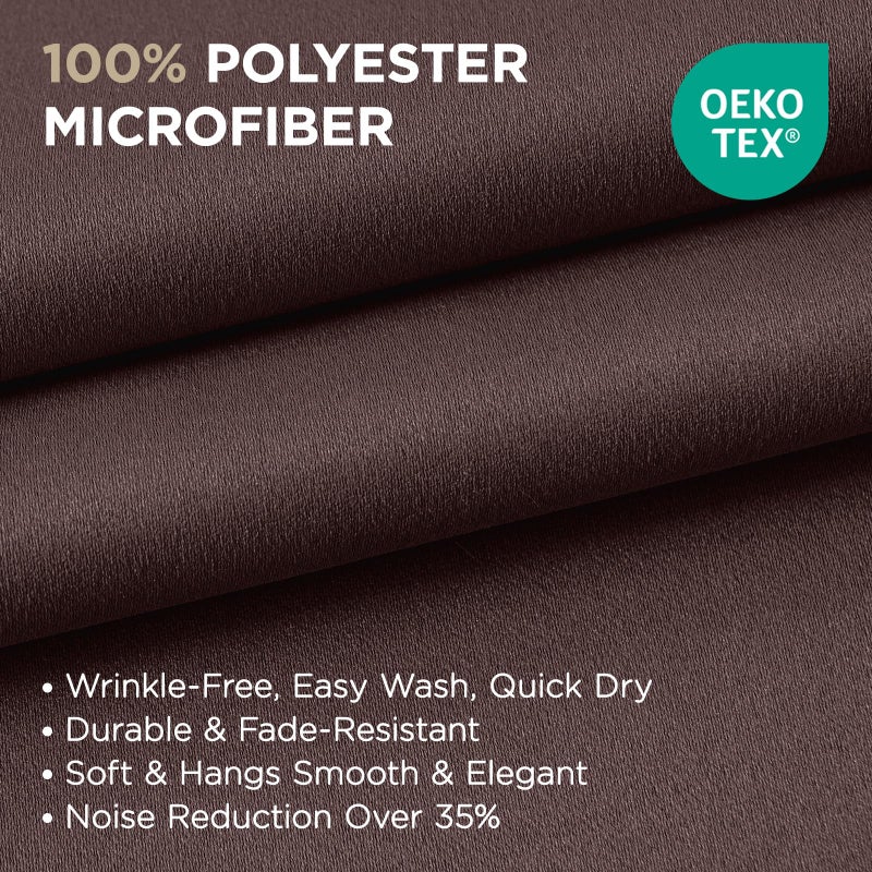 Joydeco Blackout Curtains 84 Inch Length 2 Panels Set, Thermal Insulated Long Curtains& Drapes 2 Burg, Room Darkening Grommet Drapes for Living Room Bedroom Window (W52 x L84 Inch, Chocolate) - Image 2