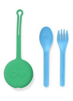 Omielife Omie Pod Kids Utensil and Holder Set-Mint Green  - Image 1