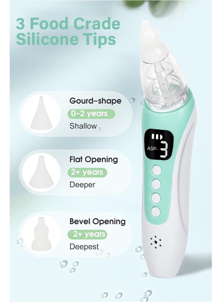 Electric Infant Nose Cleaner USB Charged Built-in Lullaby 3 Adjustable Suction & 3 Soft Nose Tips - Image 5