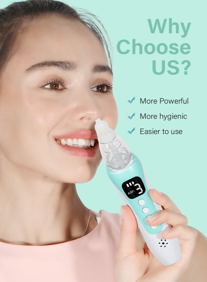 Electric Infant Nose Cleaner USB Charged Built-in Lullaby 3 Adjustable Suction & 3 Soft Nose Tips - Image 3
