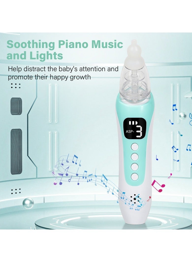 Electric Infant Nose Cleaner USB Charged Built-in Lullaby 3 Adjustable Suction & 3 Soft Nose Tips - Image 2
