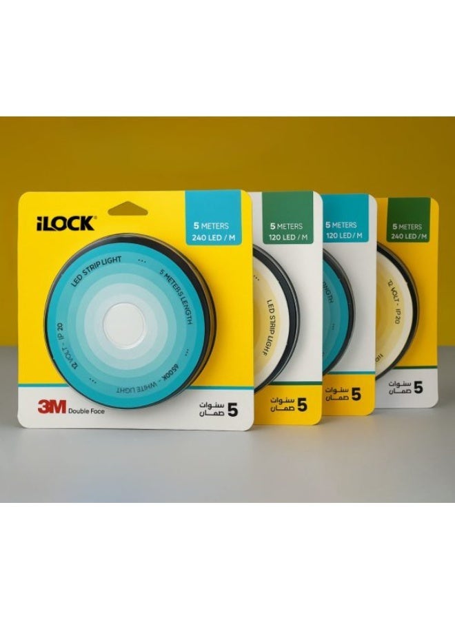 iLOCK LED Strip Light 5m – 6500K Cool White – 120 LEDs – Use with Power Supply Only - Image 4