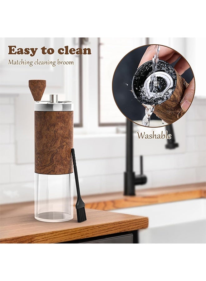 Manual Coffee Grinder, Stainless Steel Coffee Bean Grinder, Adjustable Burr Coffee Grinder, Foldable Handle Portable Coffee Grinders for Home Use, Office, Travel and Camping, for gift  - Image 5