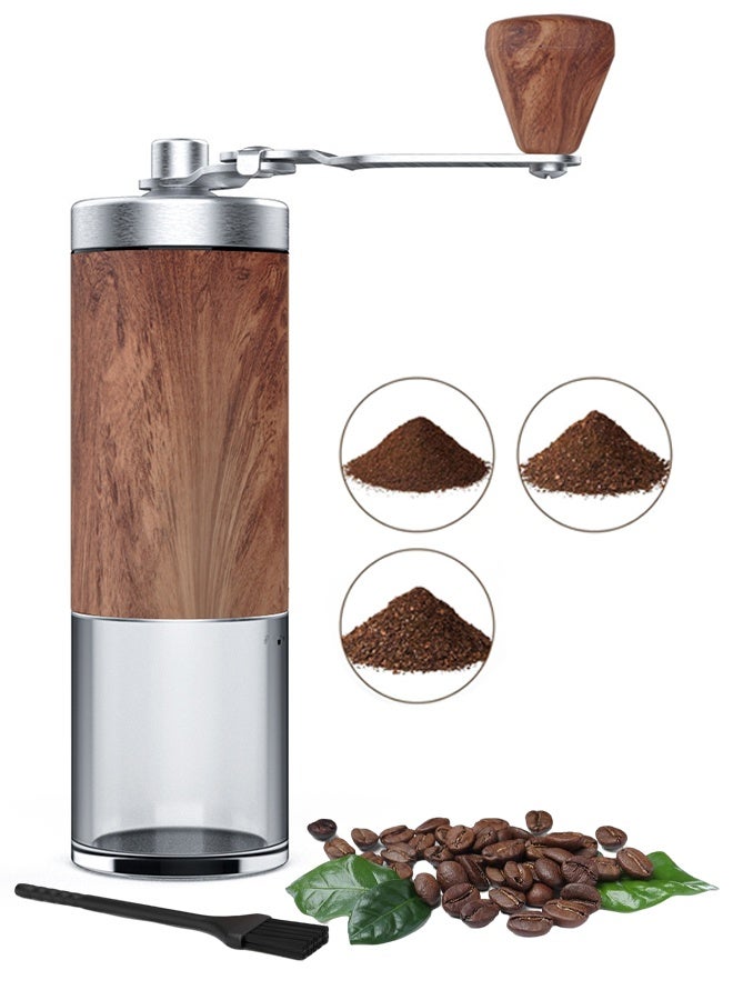 Manual Coffee Grinder, Stainless Steel Coffee Bean Grinder, Adjustable Burr Coffee Grinder, Foldable Handle Portable Coffee Grinders for Home Use, Office, Travel and Camping, for gift  - Image 1