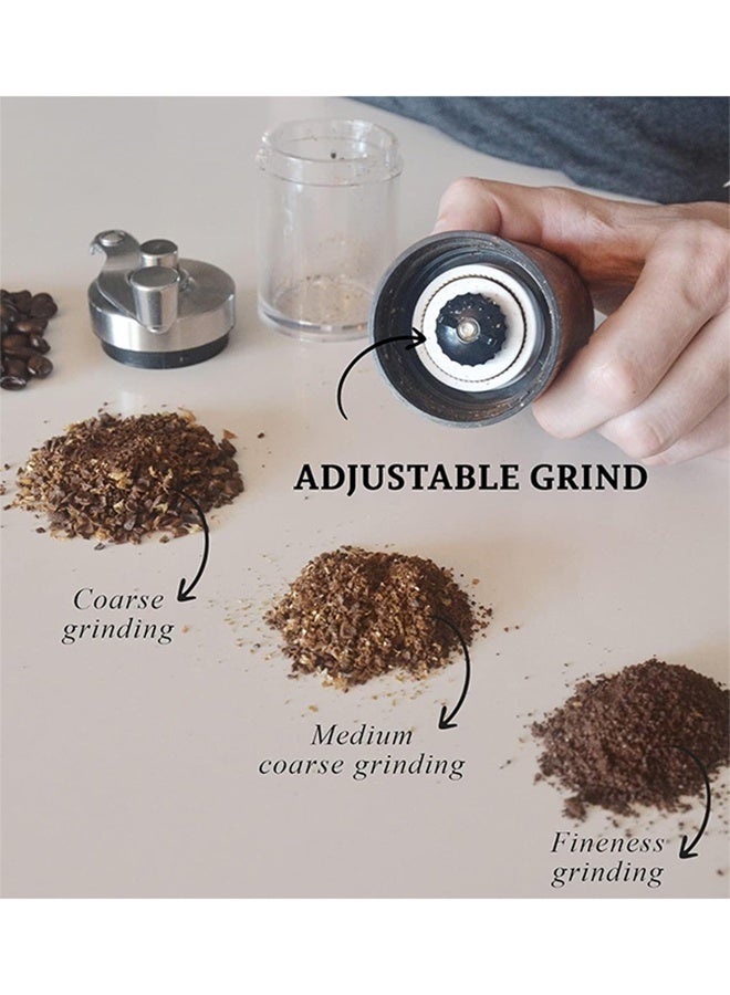 Manual Coffee Grinder, Stainless Steel Coffee Bean Grinder, Adjustable Burr Coffee Grinder, Foldable Handle Portable Coffee Grinders for Home Use, Office, Travel and Camping, for gift  - Image 3