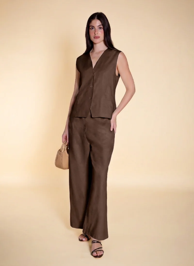 SHAPES LINEN BLEND WAISTCOAT SET