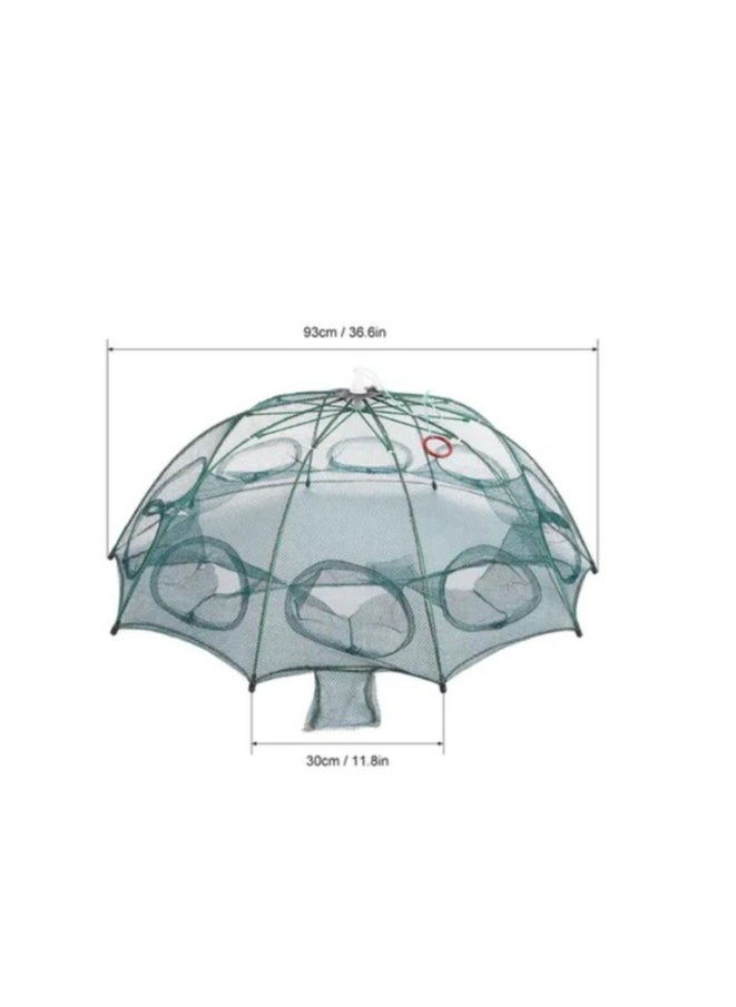 oakura - Shrimp Trap Net - 10-Pocket Umbrella Design For Crab, Fish, And Shrimp Catching - Image 1